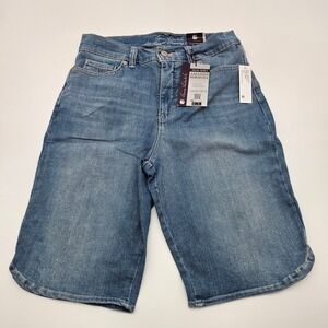 Gloria Vanderbilt Amanda Bermuda Shorts Classic Rise Stretch Blue Denim Size 8